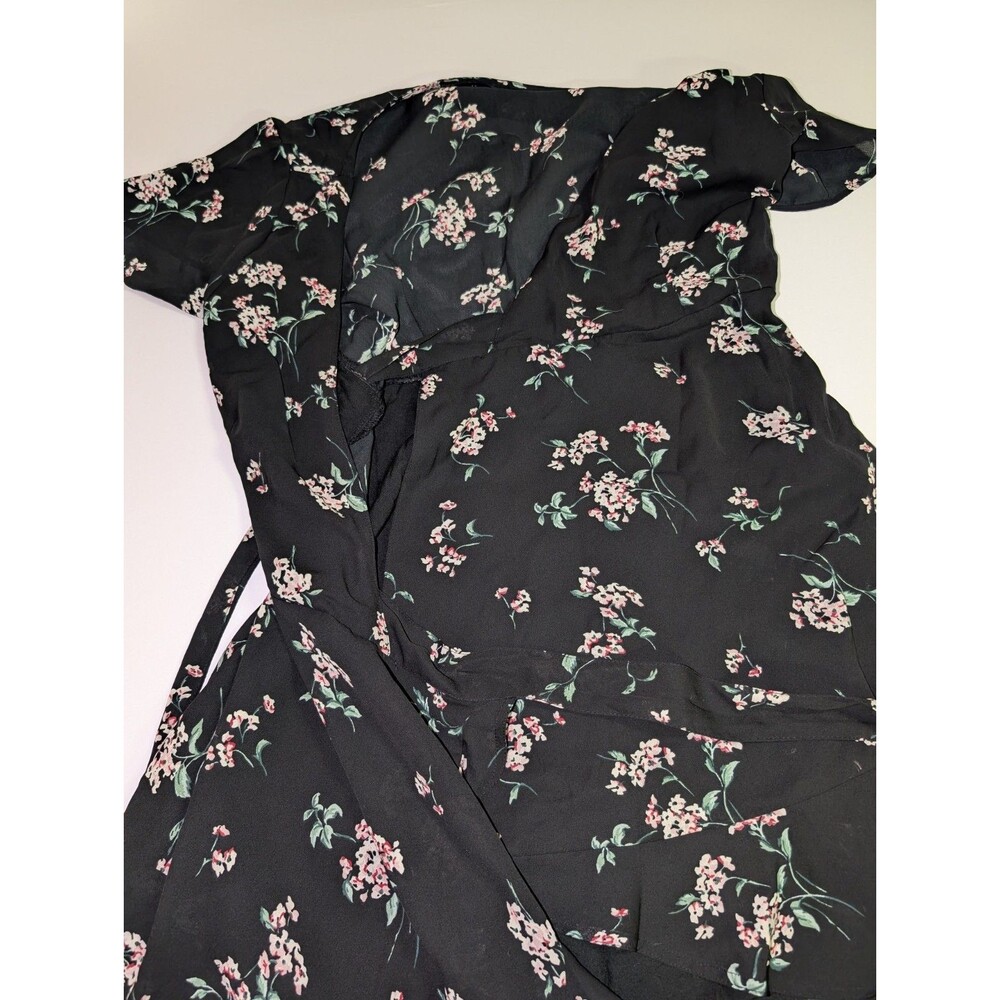 Abercrombie Fitch‎ Wrap Dress Small Ditsy Floral Ruffle Fairy Cottage Dark Twee